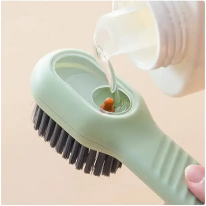 Shoes cleaning brush with fluid dispenser